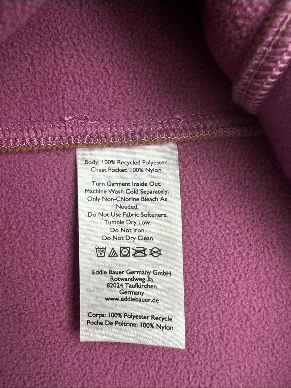 Eddie Bauer EBTEK Sherpa Fleece Pullover Sweater Brown Blue Small Vintage Vibe - Picture 3 of 10
